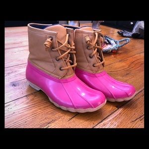 Sperry rain boots size 4y fits women 5.5